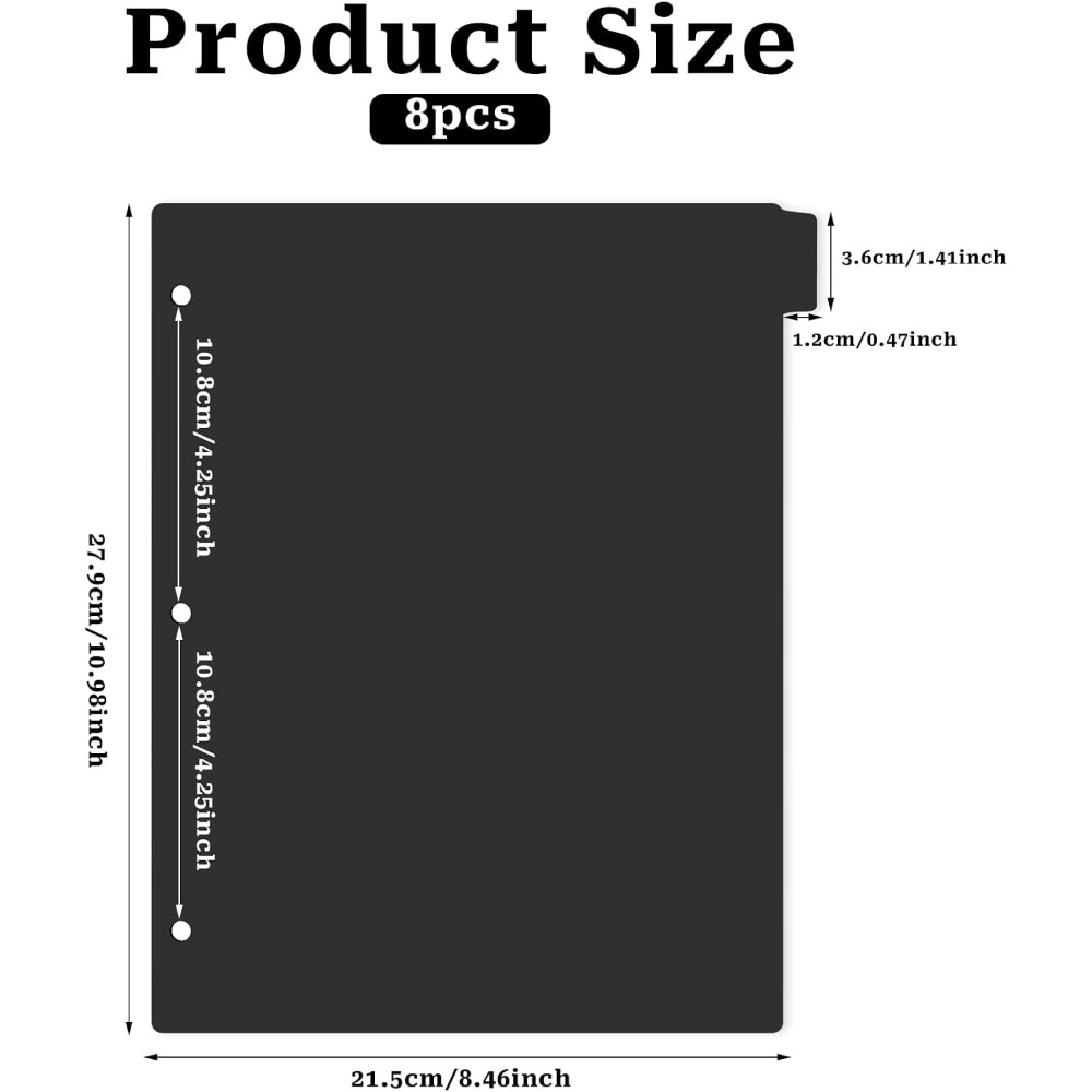 8 Tab Black Plastic Binder Div - огляд і ціна Tab Divider A4
